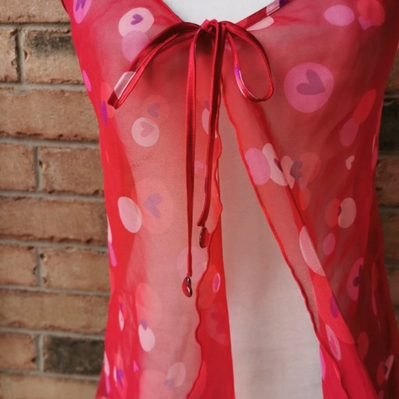 LaSenza red heart print sheer camisole lingerie - Picture 2 of 6